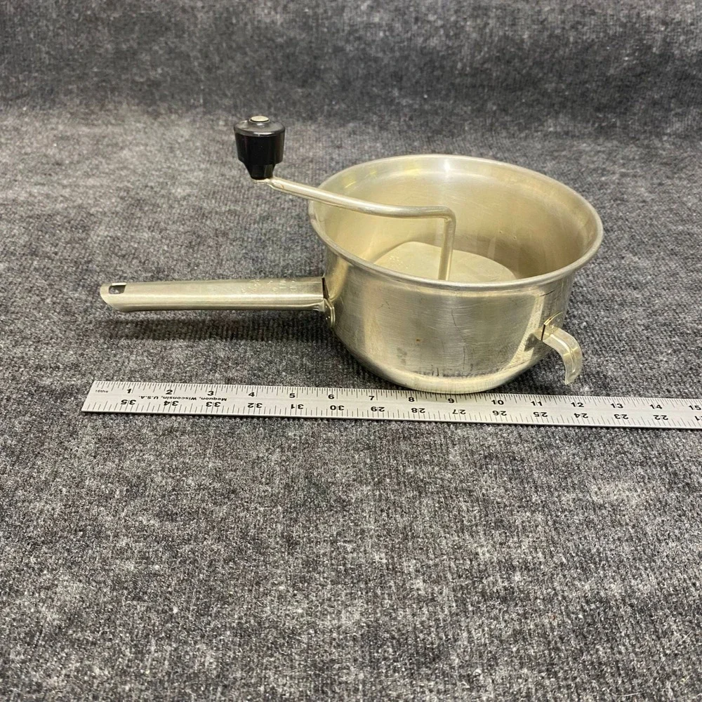 Vintage Foley Food Mill Aluminum Hand Crank Masher Ricer Silver 7 Inch Bowl USA